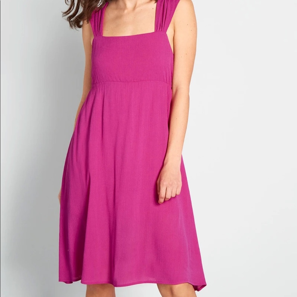 ModCloth nwot Berry a-line bow detail dress - Picture 3 of 11
